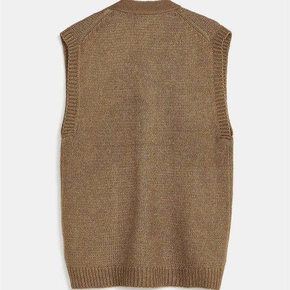 V-Neck Button-Up Sleeveless Vest - Picture 5 of 6